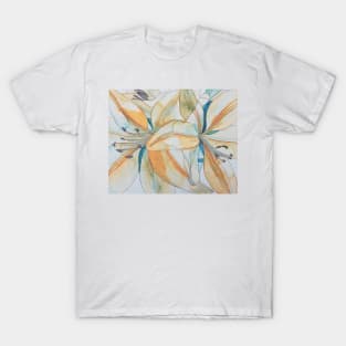 Pale orange lilies watercolour painting T-Shirt